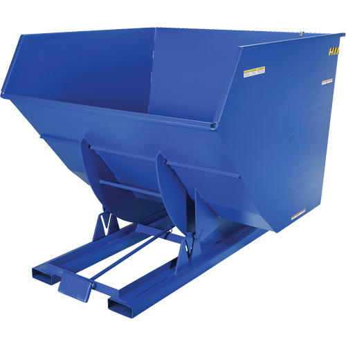 Self-Dumping Hopper, Steel, 4 cu.yd., Blue Nassau Supply