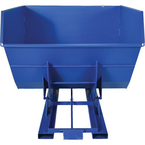Self-Dumping Hopper, Steel, 4 cu.yd., Blue Nassau Supply