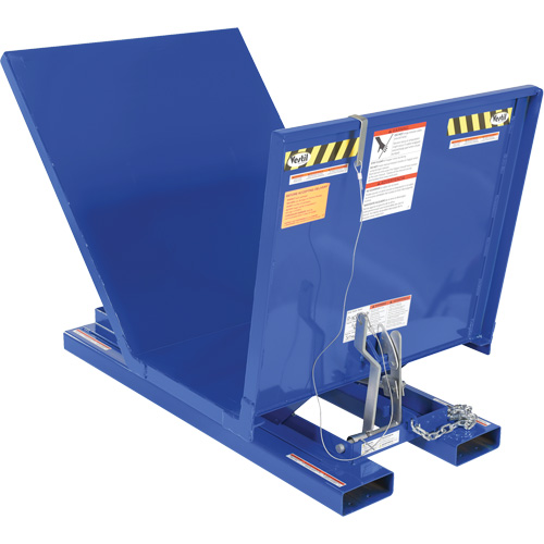 Open Sided Hopper, Steel, 1 cu.yd., Blue Nassau Supply