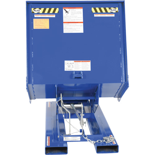 Open Sided Hopper, Steel, 1 cu.yd., Blue Nassau Supply