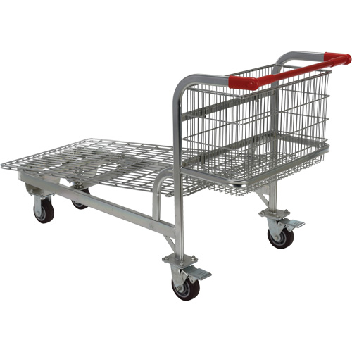 Chariot en treillis emboîtable, Acier, 28-3/4" x 37-1/16" x 59-5/8", Capacit&eacute; 275 lb Nassau Supply