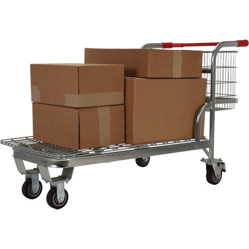 Chariot en treillis emboîtable, Acier, 28-3/4" x 37-1/16" x 59-5/8", Capacit&eacute; 275 lb Nassau Supply