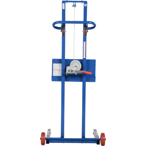 Plateforme &eacute;l&eacute;vatrice &agrave; profil bas pour charge l&eacute;g&egrave;re, M&eacute;canisme Treuil manuel, Capacit&eacute; de 400 lb, Levage max de 55" Nassau Supply
