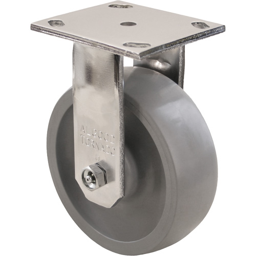 Max9 Caster, Rigid with Brake, 6" (152.4 mm), Envirothane Grey-WOW, 1100 lbs. (498.95 kg.) Nassau Supply
