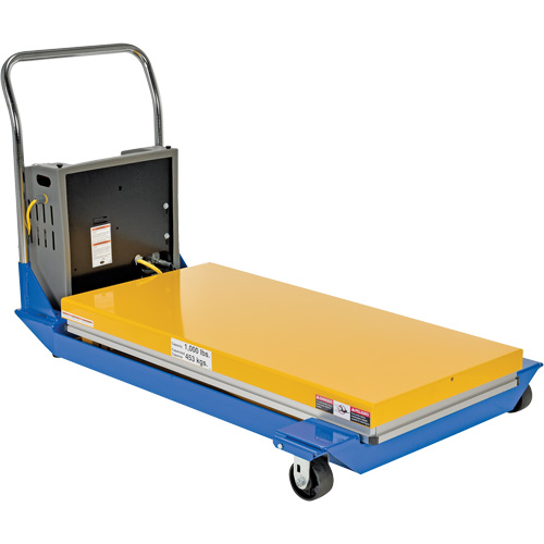 DC Powered & Manual Scissor Lift Table, Steel, 48" L x 24" W, 1000 lbs. Capacity Nassau Supply