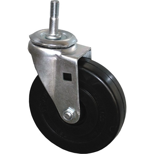 Roulette pivotante &agrave; tige filet&eacute;e pour chariot &agrave; bascule Nassau Supply