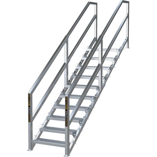 SmartStairs 6-10 Steps Modular Construction Stair System, 75" H Nassau Supply