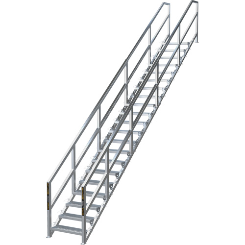 SmartStairs 17-21 Steps Modular Construction Stair System, 157-1/2" H Nassau Supply