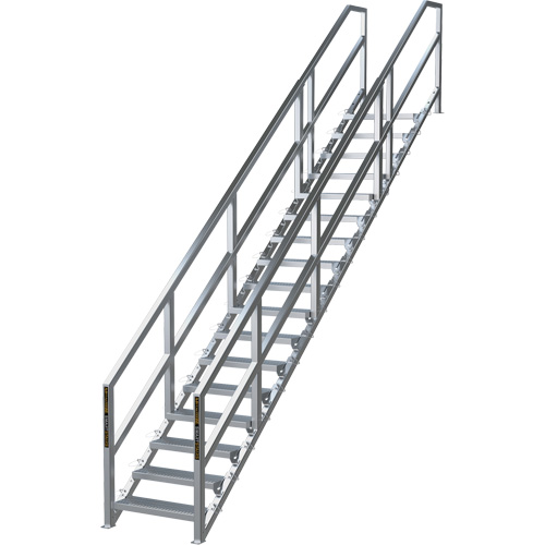 SmartStairs 17-21 Steps Modular Construction Stair System, 157-1/2" H Nassau Supply