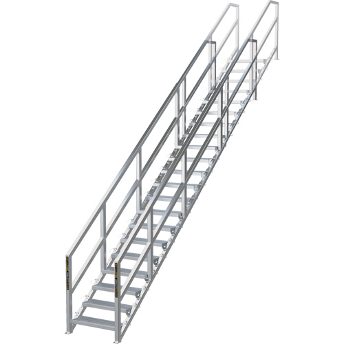 SmartStairs 17-21 Steps Modular Construction Stair System, 157-1/2" H Nassau Supply