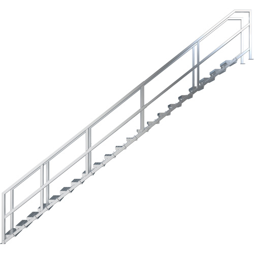 SmartStairs 17-21 Steps Modular Construction Stair System, 157-1/2" H Nassau Supply
