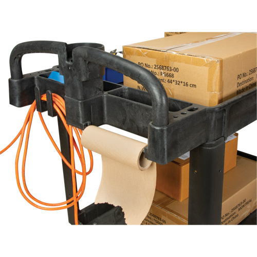 Utility Cart, 2 Tiers, 25-5/8" x 33-1/2" x 43-3/4", 550 lbs. Capacity Nassau Supply