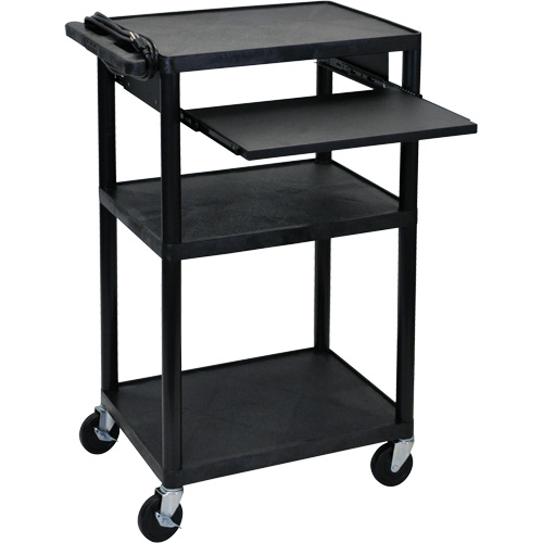 Electric Utility Cart, 3 Tiers, 24" x 42" x 18", 300 lbs. Capacity Nassau Supply