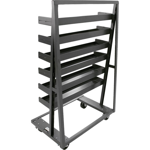 Single-Sided Heavy Duty A-Frame Cart with 6 Lipped Trays, 38" x 25" x 63", 2500 lbs. Capacity Nassau Supply