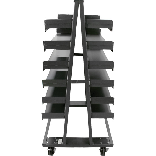 Double-Sided Heavy Duty A-Frame Cart with 12 Trays, 38" x 30" x 63", 2500 lbs. Capacity Nassau Supply