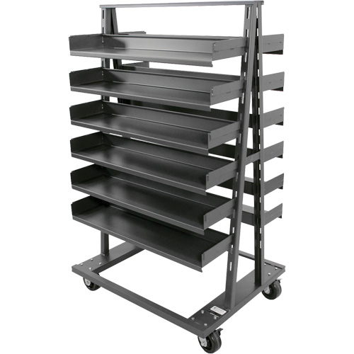Double-Sided Heavy Duty A-Frame Cart with 12 Trays, 38" x 30" x 63", 2500 lbs. Capacity Nassau Supply