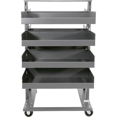 Double-Sided Heavy Duty A-Frame Cart with 8 Large Lipped Trays, 38" x 30" x 63", 2500 lbs. Capacity Nassau Supply