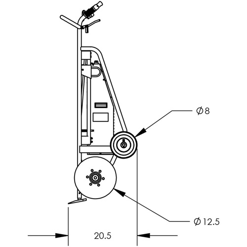 Powered Drum Hand Truck with Pneumatic Wheels Nassau Supply