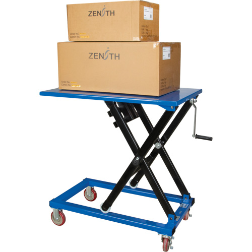 Table &eacute;l&eacute;vatrice manuelle &agrave; ciseaux, 37-3/8" lo x 23-5/8" la, Acier, Capacit&eacute; 660 lb Nassau Supply