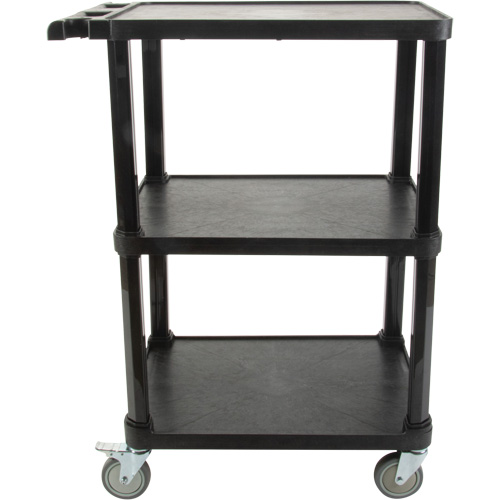 Utility Cart with Flat Shelf, 3 Tiers, 18-1/8" x 37-3/8" x 27-3/4", 330 lbs. Capacity Nassau Supply