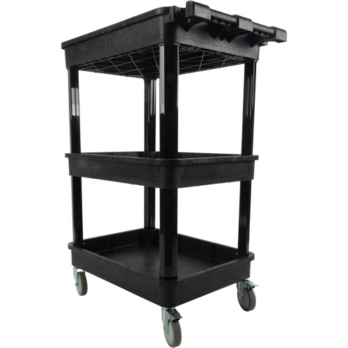 Utility Cart with Deep Lip Shelf, 3 Tiers, 19" x 39-1/2" x 28-1/4", 330 lbs. Capacity Nassau Supply