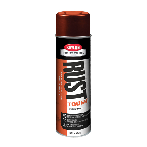 Rust Tough&reg; Acrylic Enamel - Primer, Red Oxide, Very Flat, 15 oz., Aerosol Can Nassau Supply