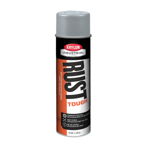 &eacute;mail acrylique alkyd Rust Tough, Gris, Brillant, 15 oz, Canette a&eacute;rosol Nassau Supply