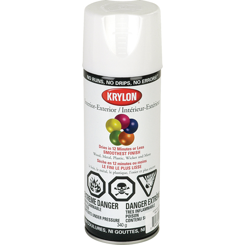 Industrial Acryli-Quik Lacquer, White, Semi-Gloss, 12 oz., Aerosol Can Nassau Supply