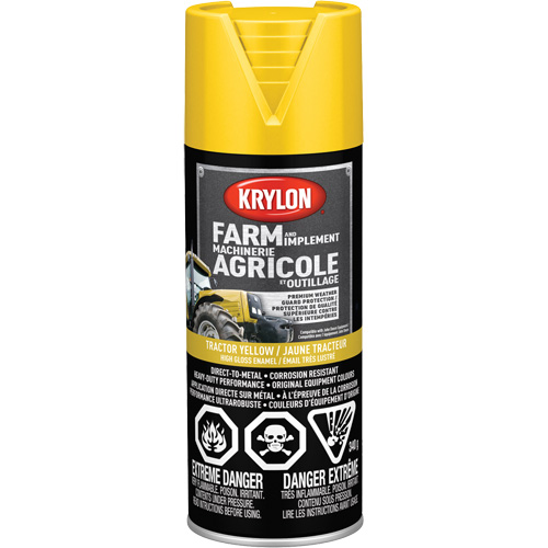 Peinture en a&eacute;rosol pour la ferme et l'&eacute;quipement, Jaune John Deere, Tr&egrave;s brillant, 12 oz, Canette a&eacute;rosol Nassau Supply