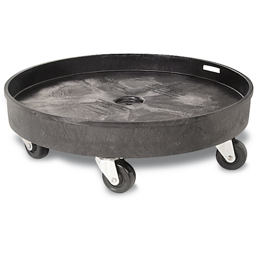 Waste Container Dolly, Polyethylene, Black Nassau Supply