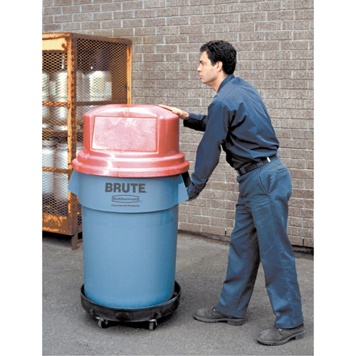 Waste Container Dolly, Polyethylene, Black Nassau Supply