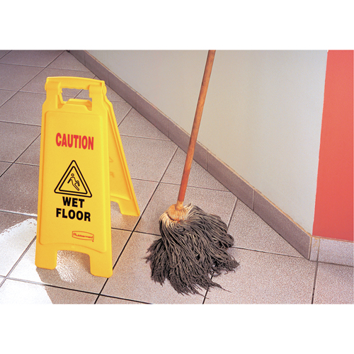 "Wet Floor" Safety Signs, English with Pictogram Nassau Supply