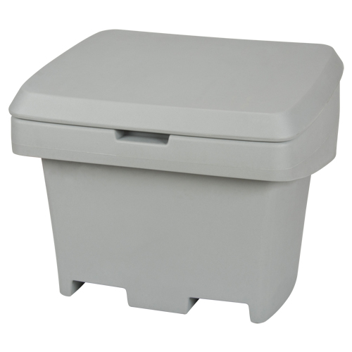 Heavy-Duty Outdoor Salt and Sand Storage Container, 30" x 24" x 24", 5.5 cu. Ft., Grey Nassau Supply