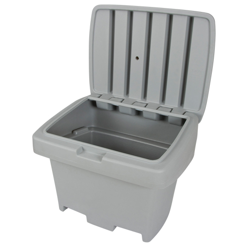 Heavy-Duty Outdoor Salt and Sand Storage Container, 30" x 24" x 24", 5.5 cu. Ft., Grey Nassau Supply