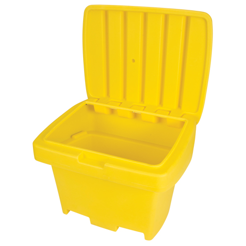 Heavy-Duty Outdoor Salt and Sand Storage Container, 30" x 24" x 24", 5.5 cu. Ft., Yellow Nassau Supply