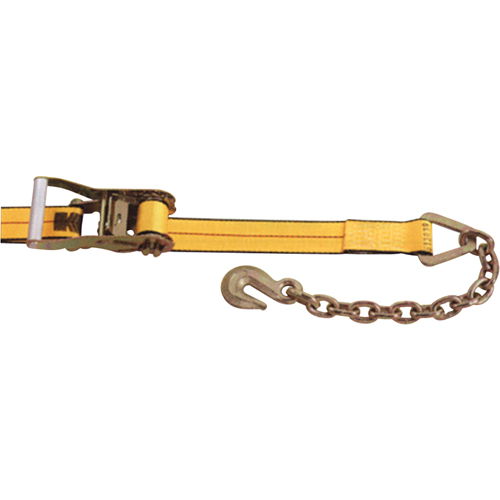 Ratchet Straps, Chain Anchor, 2" W x 30' L, 3335 lbs. (1513 kg) Working Load Limit Nassau Supply