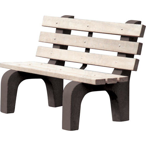 Park Benches, Recycled Plastic, 72" L x 25" W x 31" H, Grey Nassau Supply