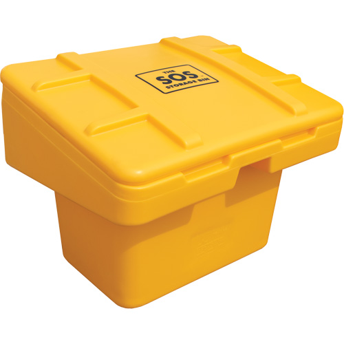 Salt Sand Container SOS, With Hasp, 30" x 24" x 24", 5.5 cu. Ft., Yellow Nassau Supply