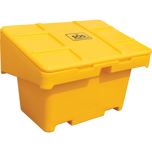 Contenants pour sel & sable SOS, Avec Moraillon, 42" x 29" x 30", 11 pi³, Jaune Nassau Supply