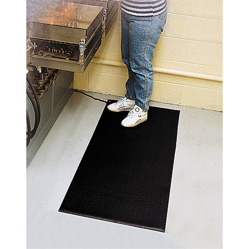 Comfort-King Anti-Static Matting, 3' W x 60' L x 3/8" T, Pebbled, Black Nassau Supply