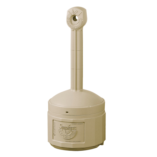 Smokers Cease-Fire&reg; Cigarette Butt Receptacle, Free-Standing, Plastic, 4 US gal. Capacity, 38-1/2" Height Nassau Supply