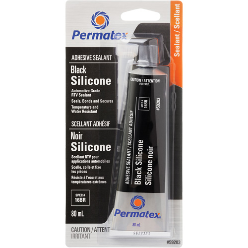 Scellant adh&eacute;sif RTV, 80 ml, Tube, Noir Nassau Supply