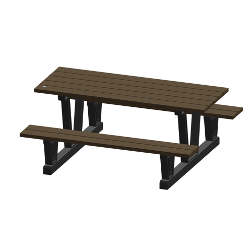 Tables de pique-nique d'ext&eacute;rieur en plastique recycl&eacute;, 72" lo x 60-5/16" la, Noyer Nassau Supply