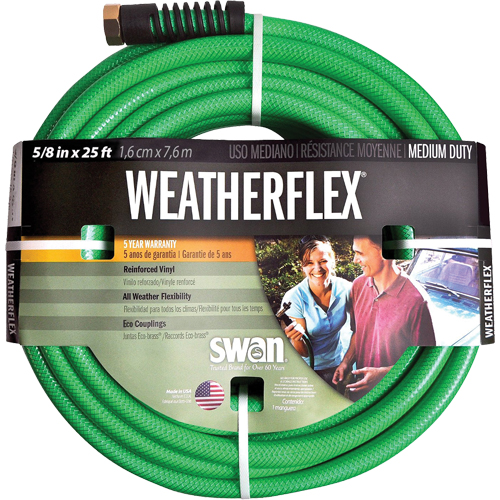 Weatherflex Medium Duty Garden Hoses, Vinyl, 5/8" dia. x 25' Nassau Supply