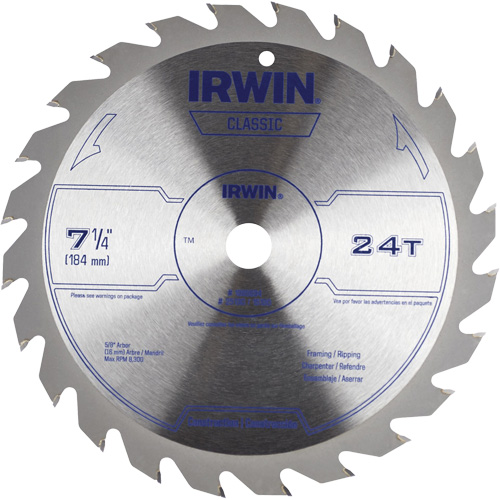 Classic Series Circular Saw Blade, 7-1/4", 24 Teeth, Wood Use Nassau Supply
