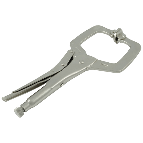 Locking Clamp Pliers with Swivel Pads, 6" Length, C-Clamp Nassau Supply