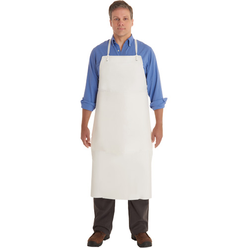 AlphaTec&reg; 56-101 PVC Apron, PVC/Vinyl, White, 33" W x 44" L Nassau Supply