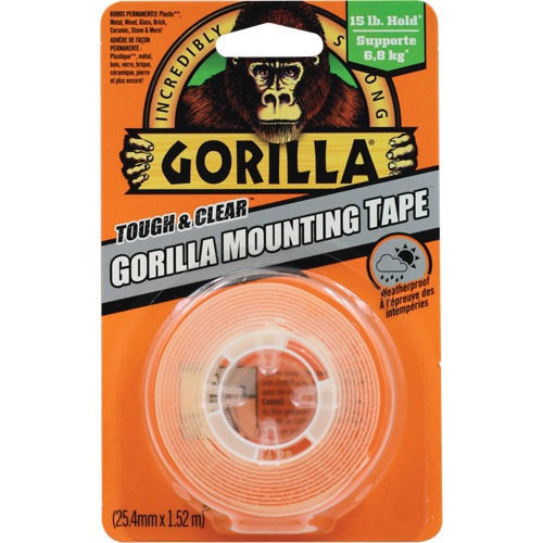 Tough & Clear Mounting Tape, 25.4 mm (1") x 1.52 m (5'), Clear Nassau Supply