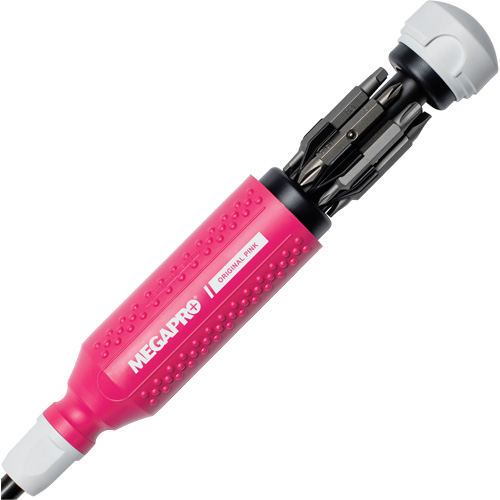 Tournevis multi embouts Original Pink 15-en-1, 8-37/50" lo, Prise Textur&eacute; Nassau Supply