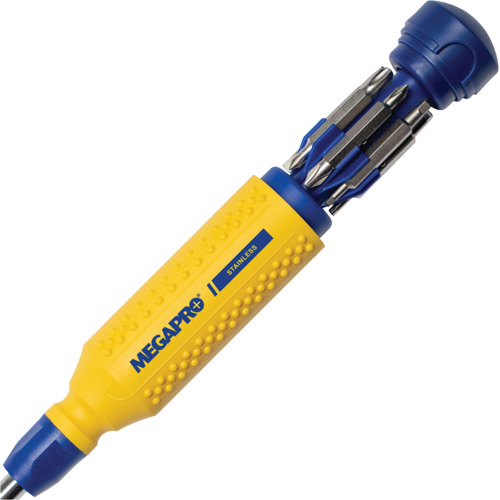 Tournevis multi embouts en acier inoxydable Original 15-en-1, 8-37/50" lo, Prise Textur&eacute; Nassau Supply